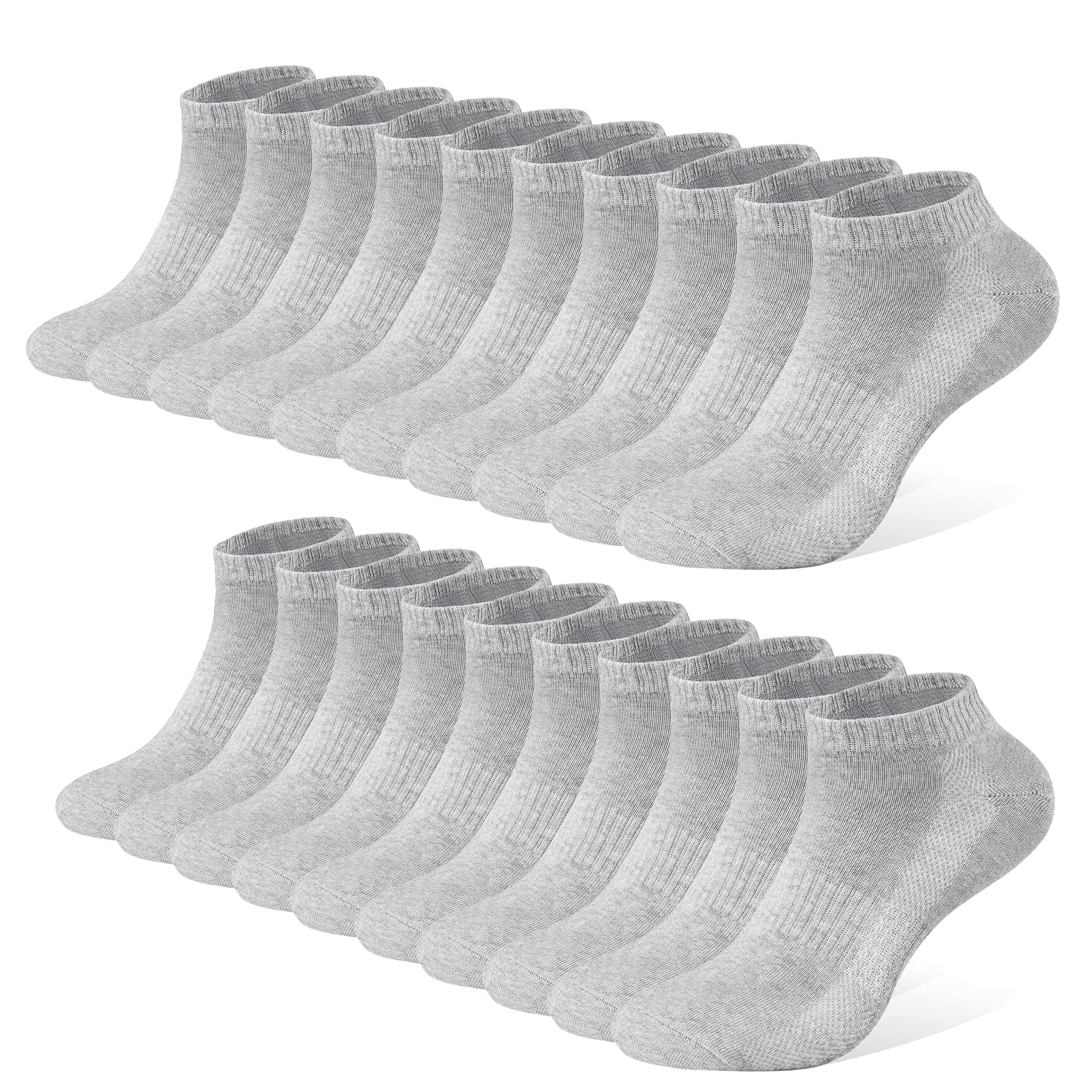 FALARY 10 Paar Sportsocken Sneaker Socken Herren Damen Bio Baumwolle Atmungsaktives Sneakersocken Laufsocken Baumwollsocken Kurze Socks Halbsocken