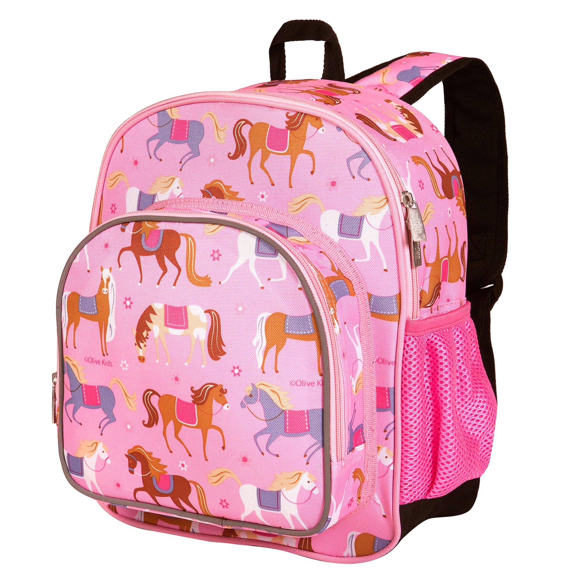 Wildkin 12-inch Kids Backpack – Padded, Adjustable, Ideal for Daycare & Travel - Horses