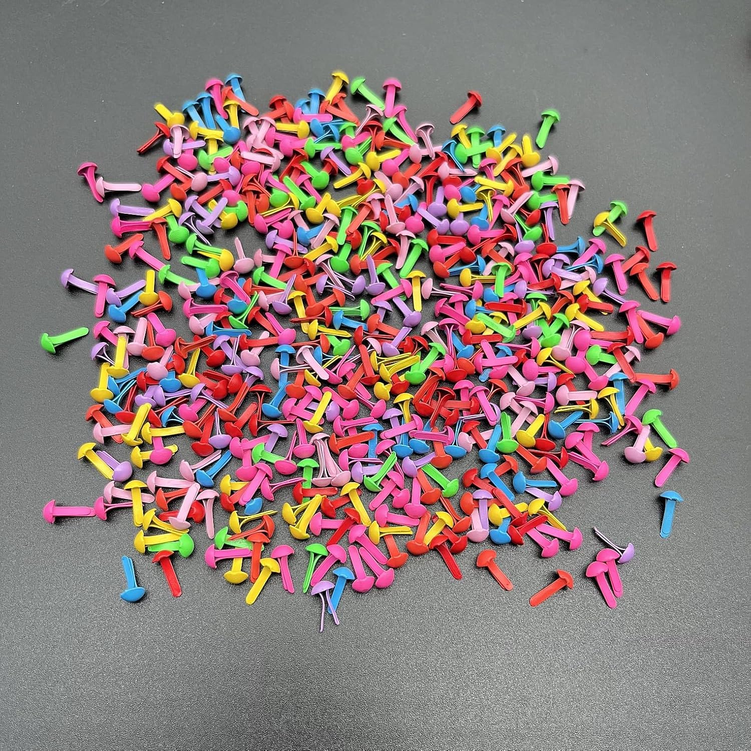 JZK 500 x multicolour 4mm mini brads for crafts project, small round metal brads paper fasteners for paper card making and scrapbooking