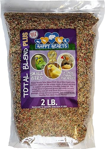 Miniatura 4 de Happy Hearts Total Blend Plus Pinzón pequeño para pájaros de interior, canario, periquito (5 libras)