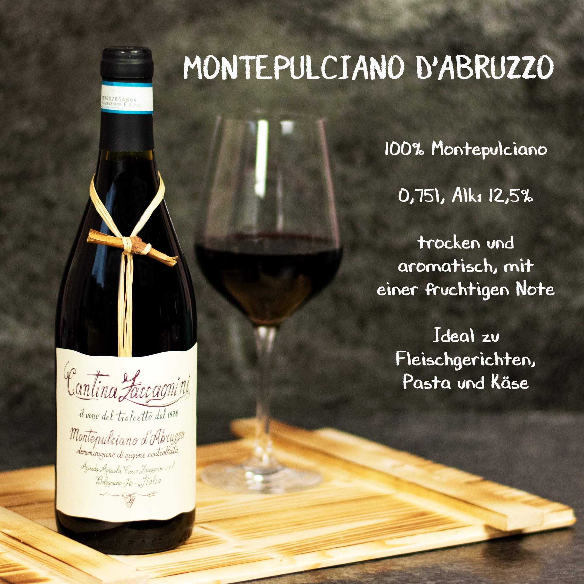 Geschenkset Abruzzo | Weinset mit Holzkiste und 3 ausgezeichneten Weinen (Rot, Weiß, Rosé) aus Italien | Wein Geschenk Korb gefüllt für Weinliebhaber | Italienische Geschenkbox für Frauen & Männer