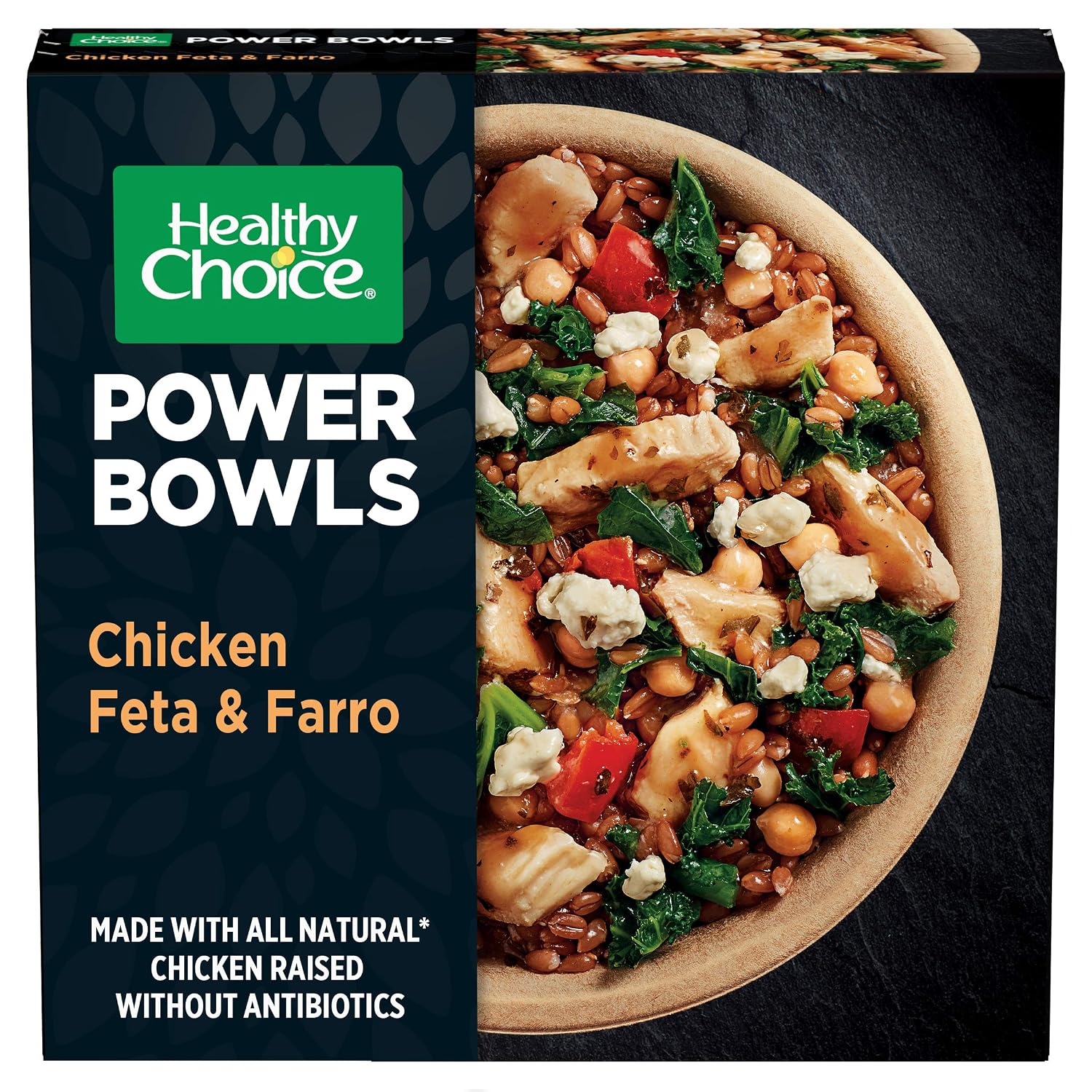 Healthy Choice Power Bowls Chicken Feta & Farro, Frozen Meal, 9.5 oz