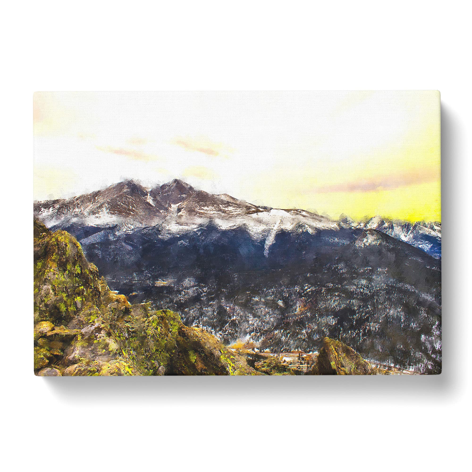 Rocky Mountains In Colorado Canvas Print, Mixed, 25L x 50W cm - Image 3