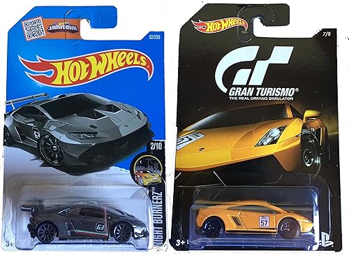 Hot Wheels 2016 HW Night Burnerz Exclusivo Gran Turismo Lamborghini Gallardo LP 570-4 Superleggera & Huracan LP 620-2 Super Trofeo 2-Car Bundle Set