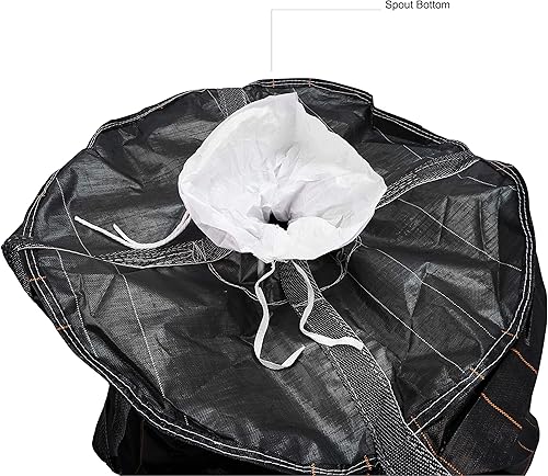 Miniatura 7 de HTTMT - (3 paquetes) grande 43 "x 43" negro flexible intermedio bolsa contenedor 2600 libras 1.2 toneladas1.3 yarda cúbicabolsa a granel PN