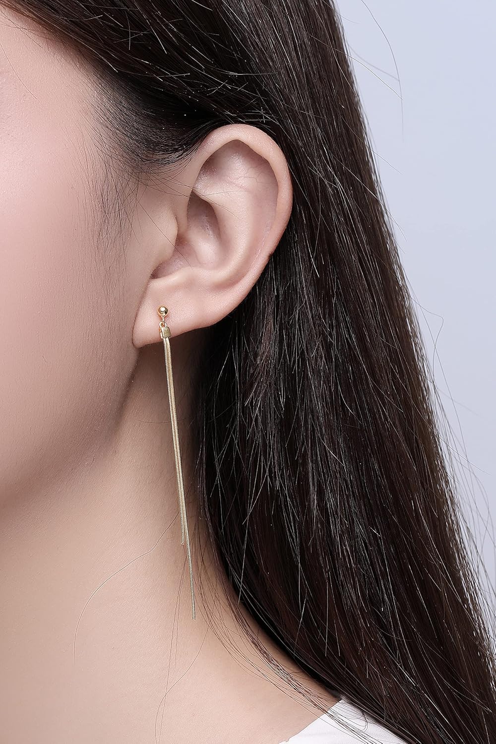 925 Sterling Silver Long Dangle Chain Tassel Line Threader Earrings for Women Girls - Image 6