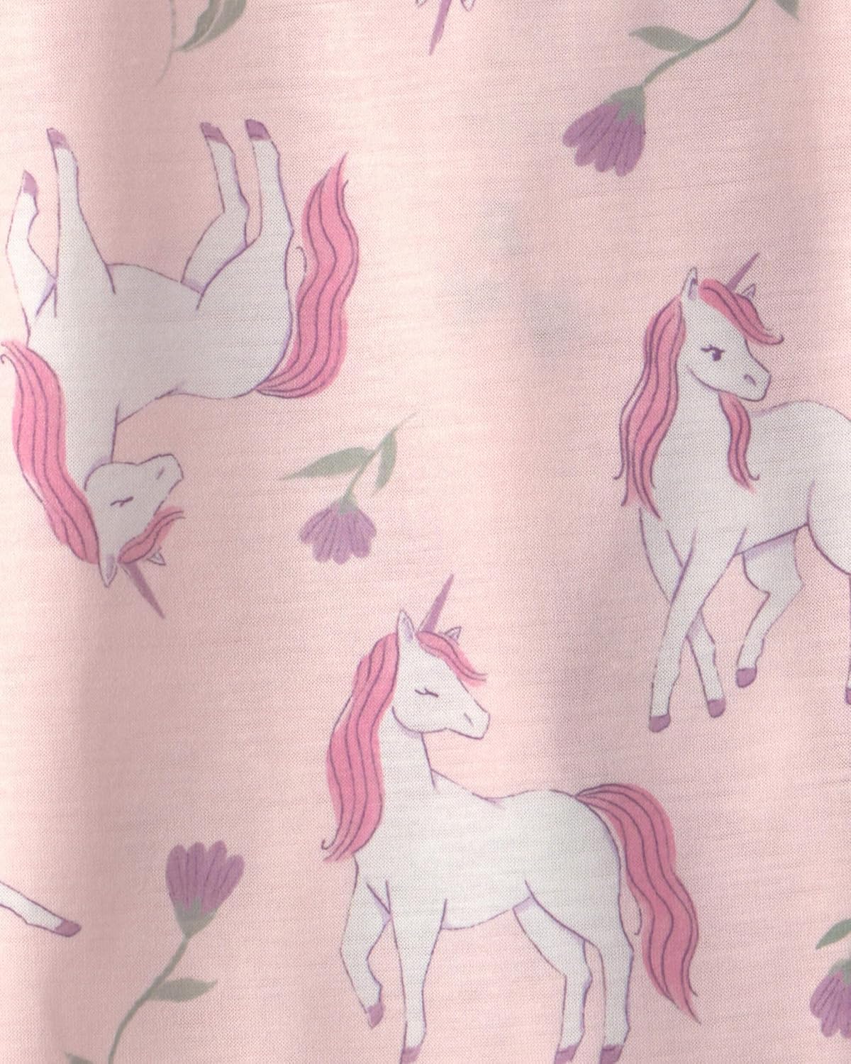 Carter's Girls Nightgown 2-Pack Sleepwear Set, Pink/Unicorn/Floral, 6-7