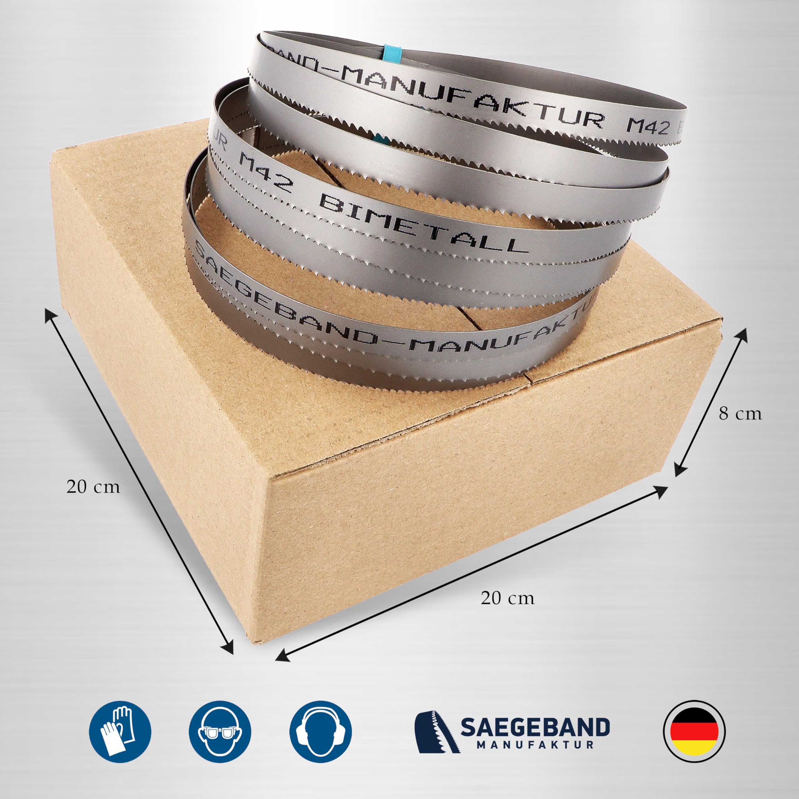 3-pack Premium M42 HSS bimetaal zaagband 1735 x 13 x 0,90 mm met 8/12 tanden per inch (TPI) – lintzaagblad – zaagblad voor metaal, staal, aluminium, non-ferro metalen en lichte legeringen