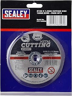 Sealey PTC/100CET5 Cutting Disc Ã˜100 x 1.2mm 16mm Bore Pack of 5