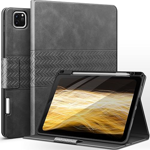 Miniatura 8 de auaua Funda para iPad Pro de 11 pulgadas (4ª, 3ª, 2ª y 1ª generación) con soporte para lápices, apagado y encendido automático, piel sintética Marrón