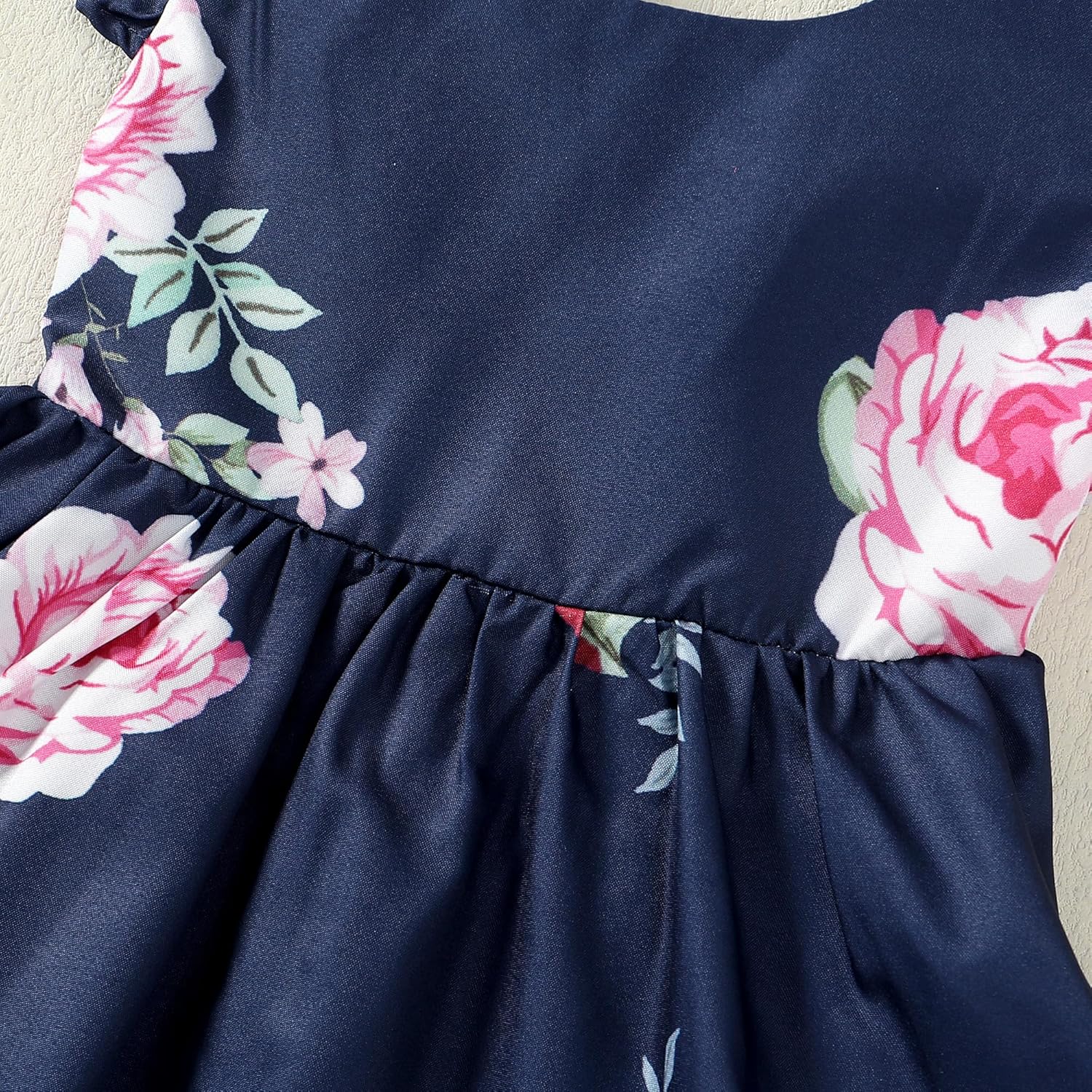 LYSMuch Toddler Baby Girl Solid Color Ruffle Backless A-Line Hem Tie Dresses - Image 4