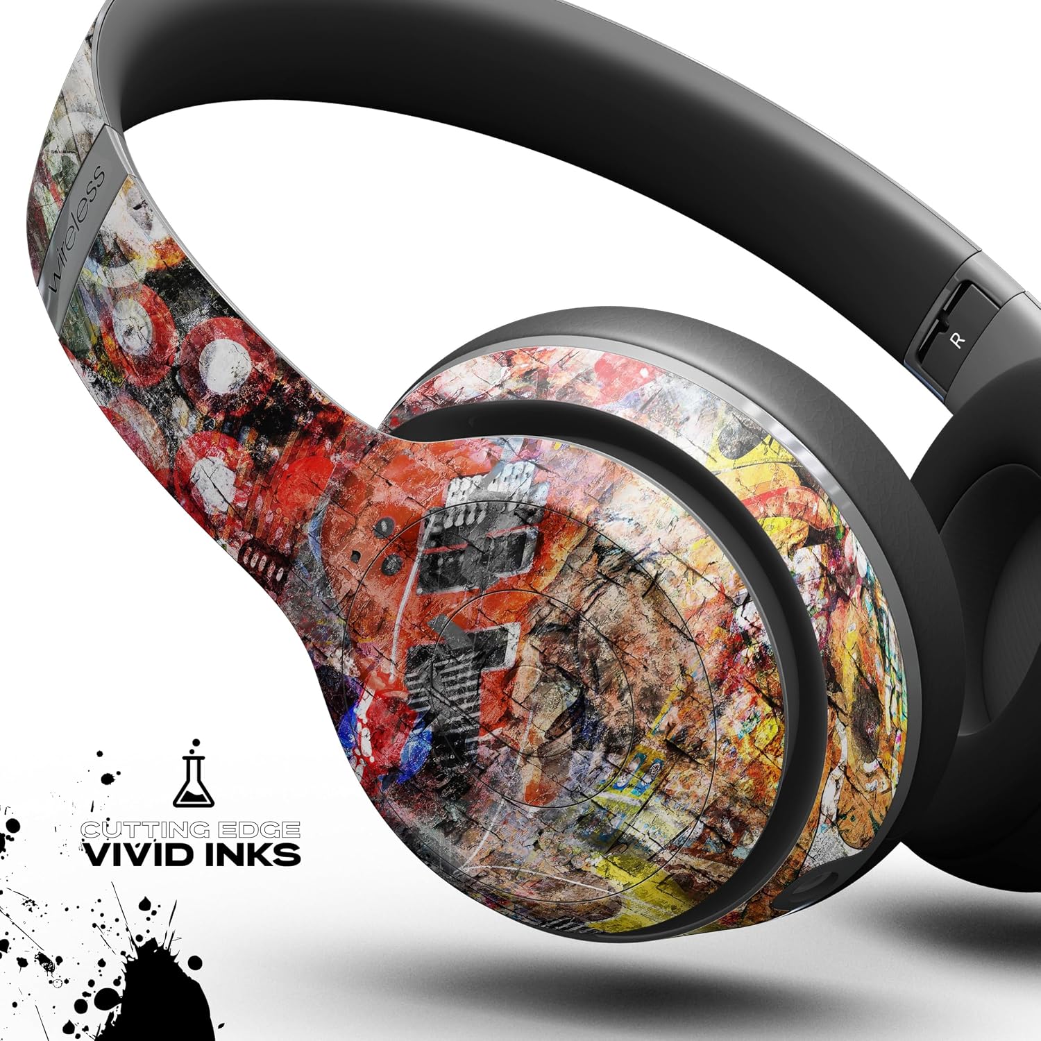 DesignSkinz - Skin Compatible with Beats Solo 4, 2 or 3 Wireless Headphones | Premium Decal Protective Vinyl Wrap Cover - Urban Music Culture Graffiti image 4