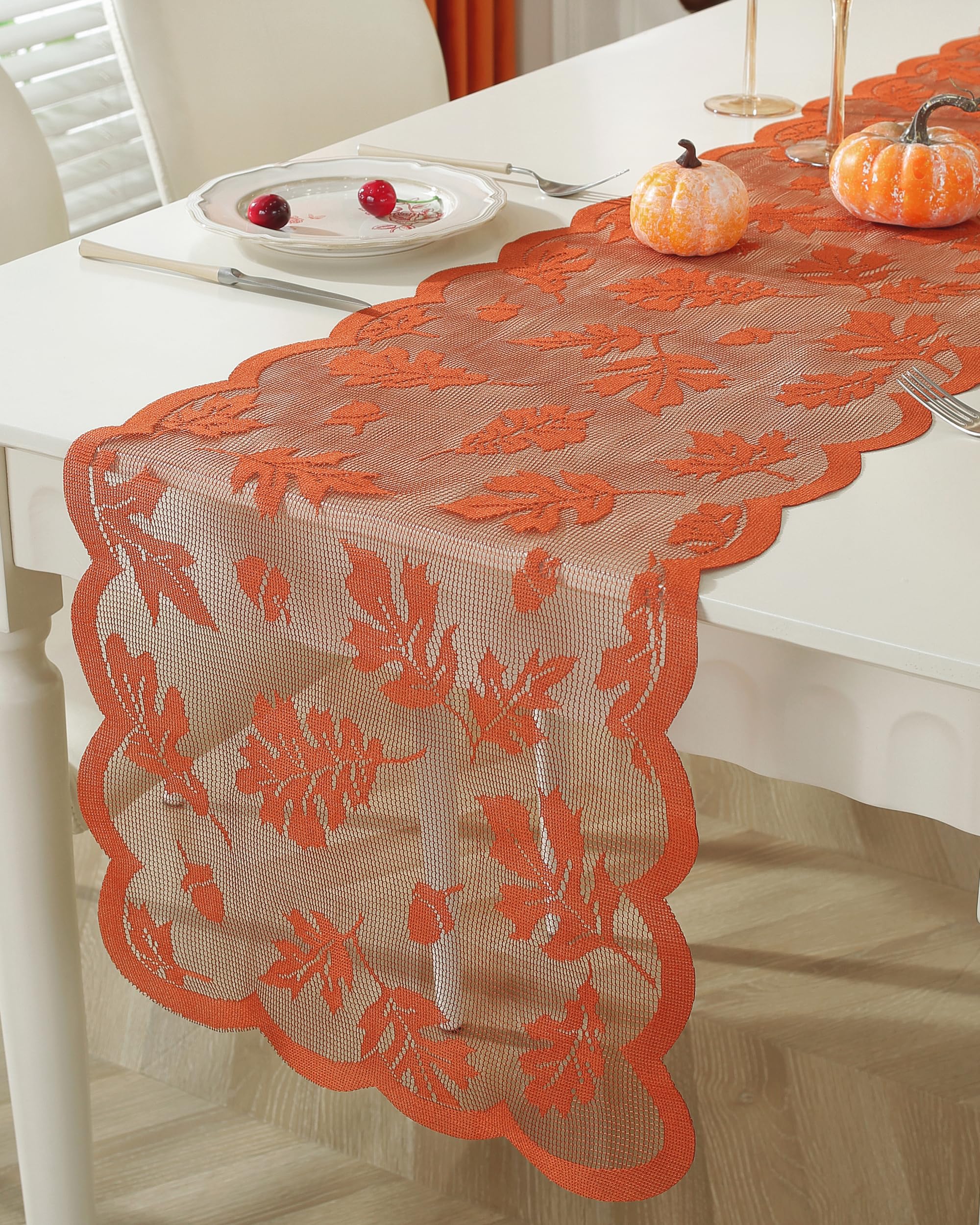 Fall Table Runner Decor With Maple Leaves,Thanksgiving Harvest 2 thumbnail image