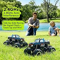 Vista 6 de Threeking 1:16 Coches de juguete impermeables RC Monster Truck Camiones de control remoto anfibios 4WD Todo terreno Camión de recogida Todo terreno