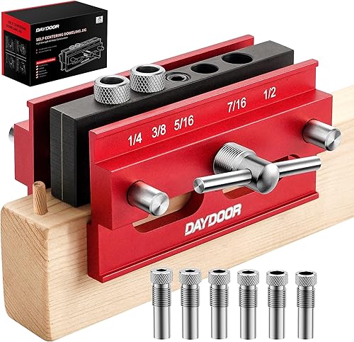 DAYDOOR Plantilla de clavija autocentrante de 2.1 pulgadas, plantilla de clavija de capacidad universal y guía de taladro para carpintería, kit
