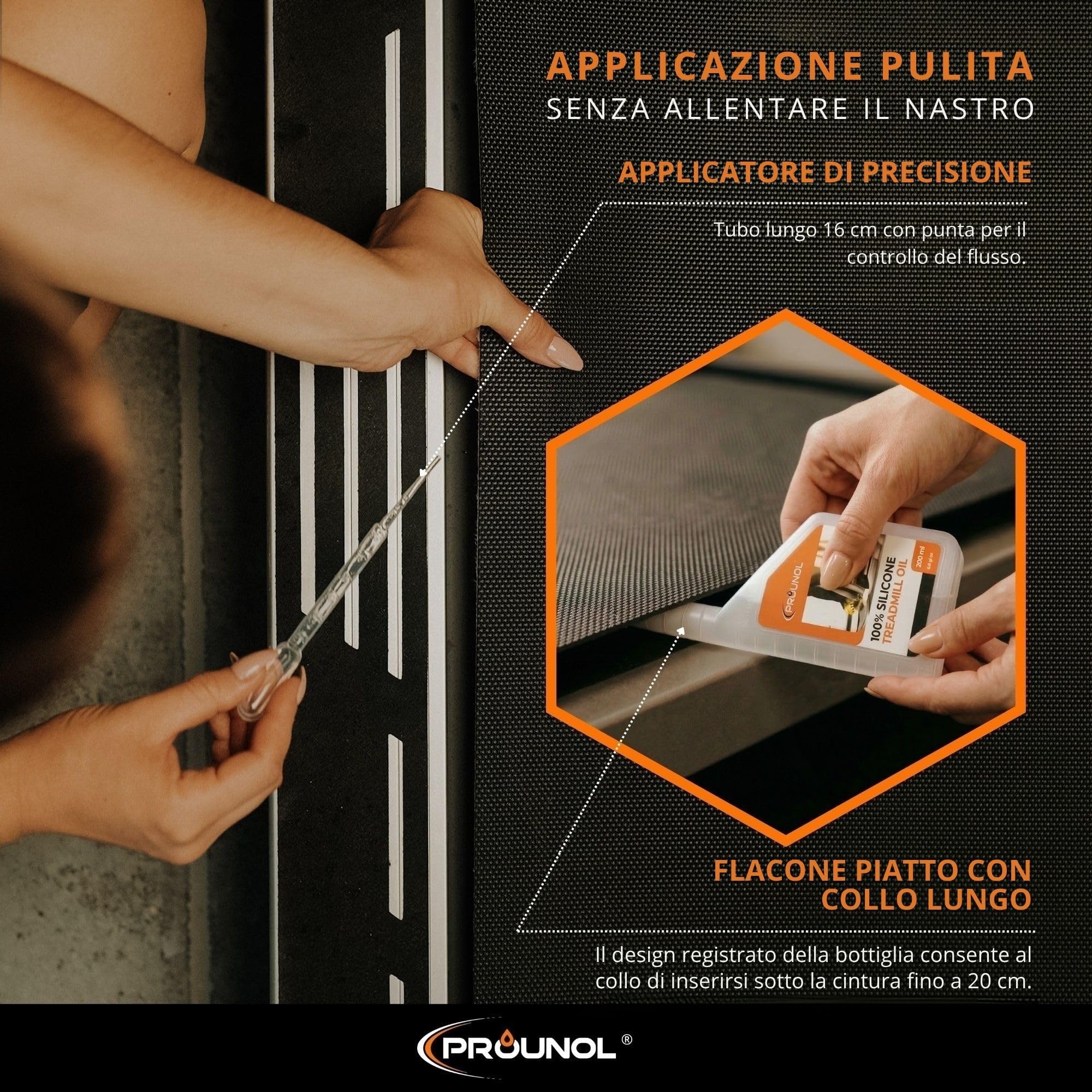 Prounol Lubrificante Tapis Roulant – 200 ml – Puro Olio Tapis Roulant Interamente Prodotto nell'UE – Conforme o Superiore ai Requisiti di Tutti i Produttori di Attrezzature Fitness