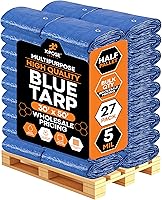 Vista 18 de Xpose Safety - Lona de polietileno ligera azul – Funda protectora multiusos, paño de goteo – duradero, impermeable, resistente a la intemperie