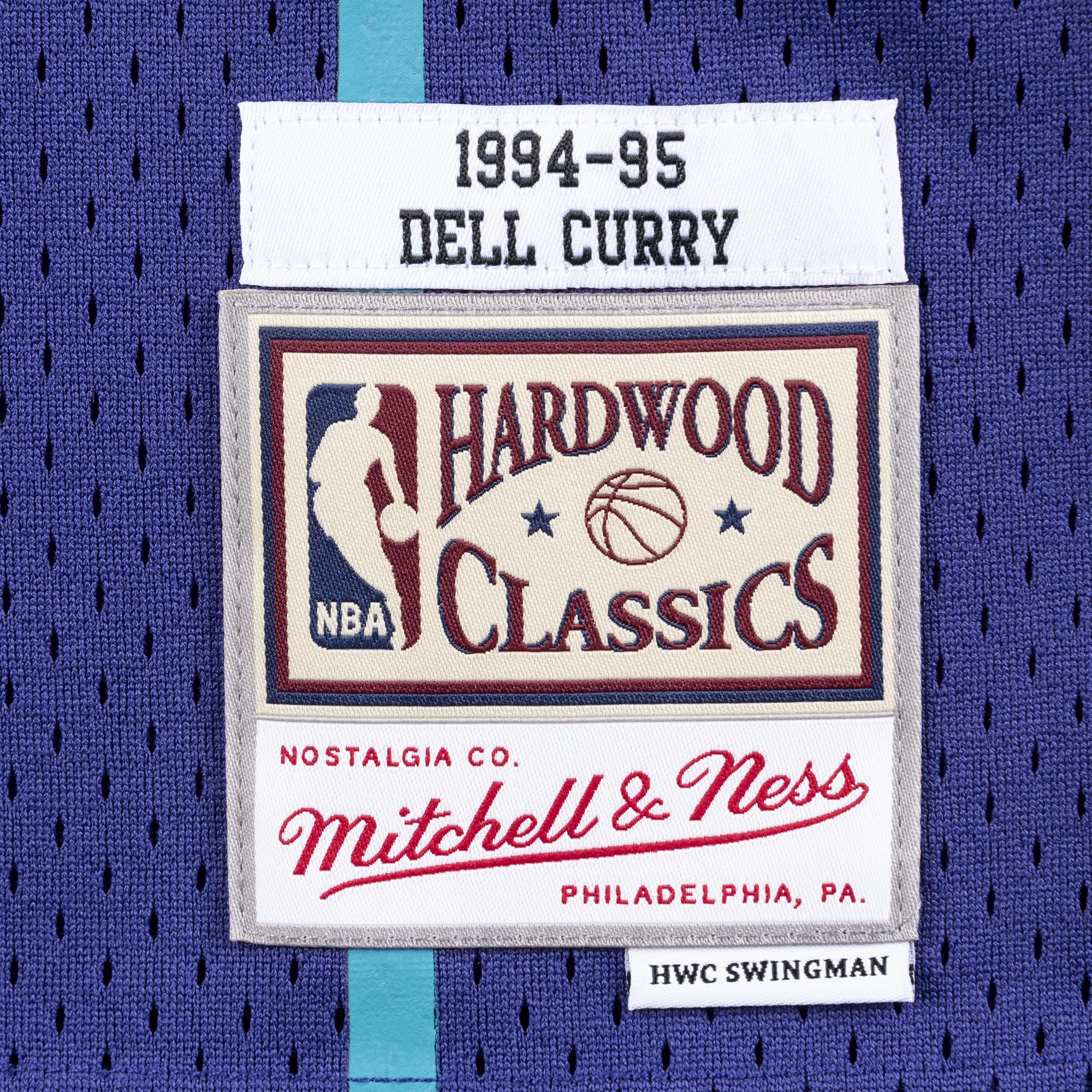 Mitchell & Ness NBA Hardwood Classics Charlotte Hornets - Dell Curry #30 - Uomo Swingman Jersey - Viola Turchese