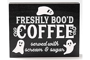 Freshly Booed Coffee Sign: Halloween Decor for Kitchen and Coffee Bars