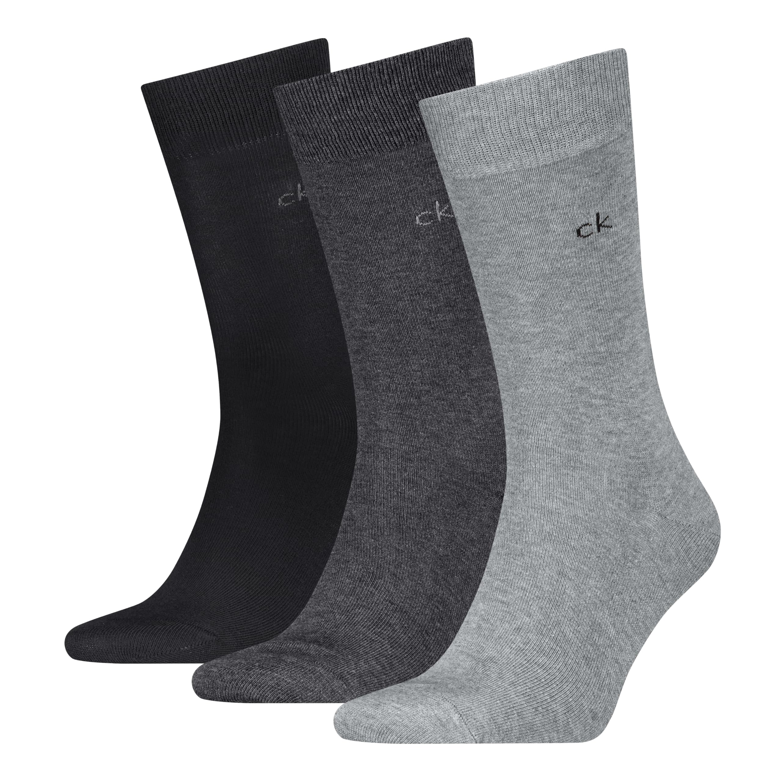 Calvin Klein Men's Classic Sock, Grey Melange, 39-42 (Pack of 3)