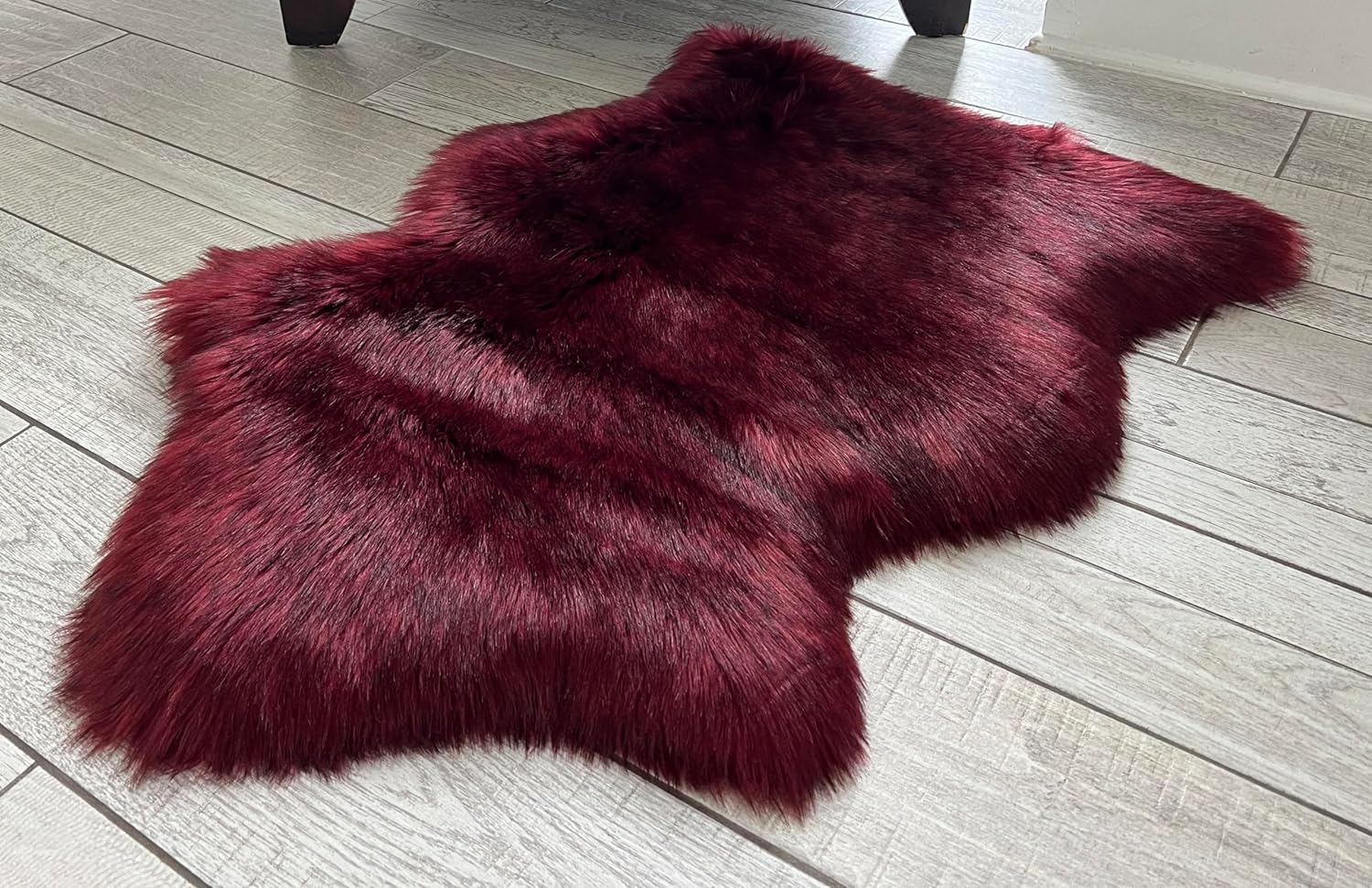 Free Shape Luxury Soft Fluffy Shag Area Rug Double 2'x6', 60x180cm - Vegan Fur Ultra Soft Indoor Carpet Nursery Rugs for Bedroom Home Decor, Brown with Beige Tips