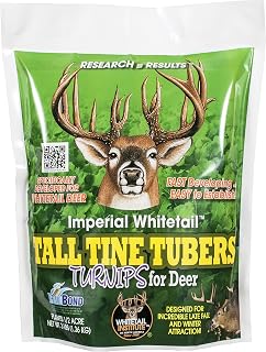 Whitetail Institute Tall Tine Tubers Deer Food Plot Seed - Drought-Resistant Turnips Attract & Hold Deer Fall Winter