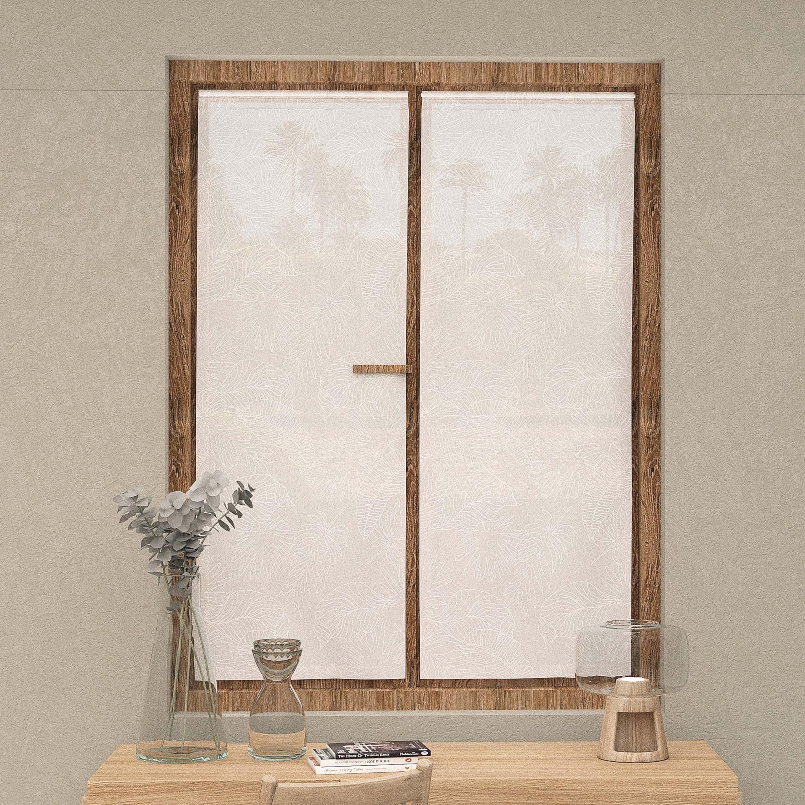 Soleil d'ocre, Pair of Net Curtains 60 x 160 cm Celia White