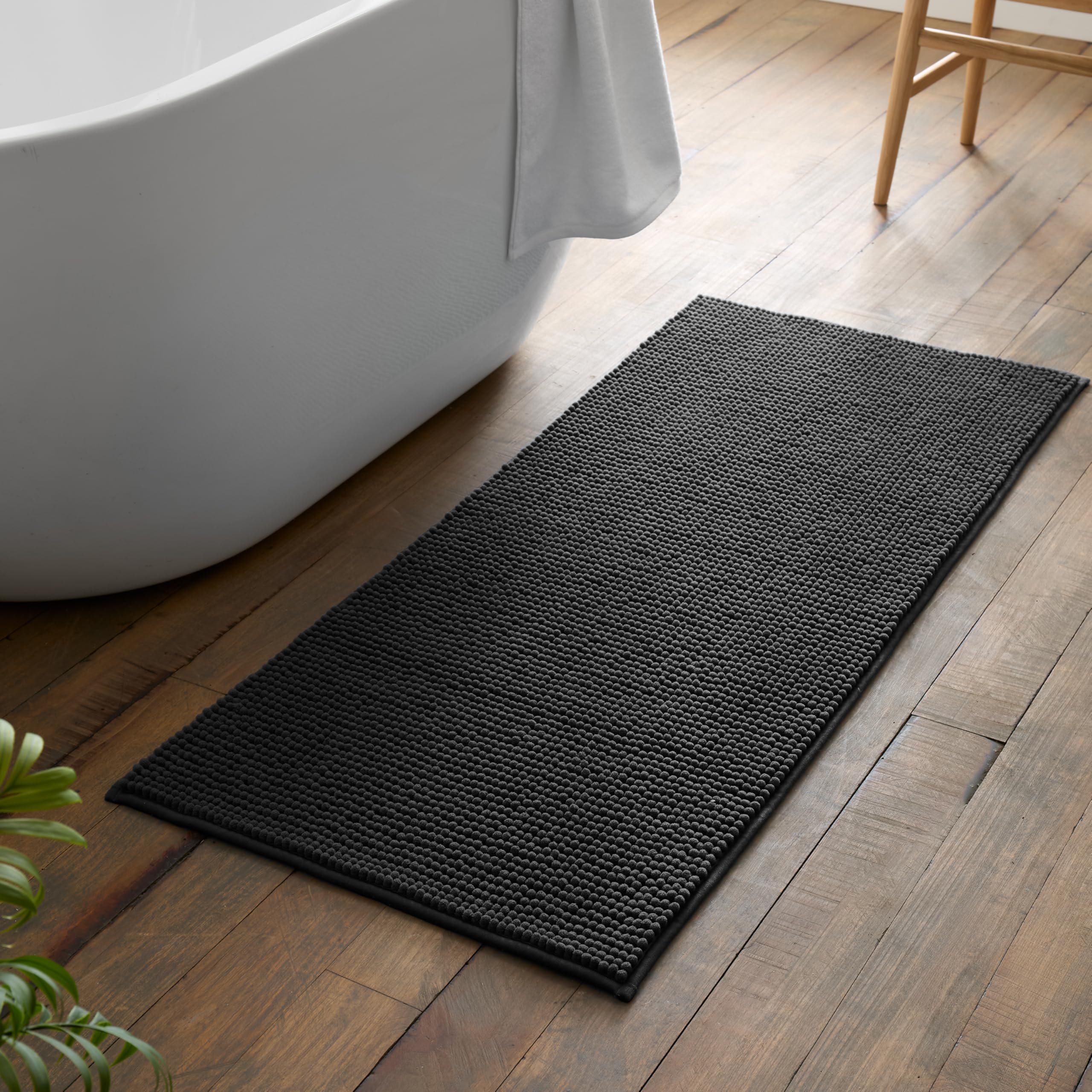 Catherine Lansfield Bobble Bath Runner Charcoal Grey from B&Q