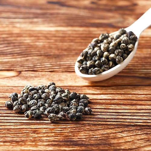 Tealyra - Imperial Jasmine Dragon Pearls - Té verde de hojas sueltas - Té verde jazmín con agradable aroma y efecto tónico 399oz 4 onzas