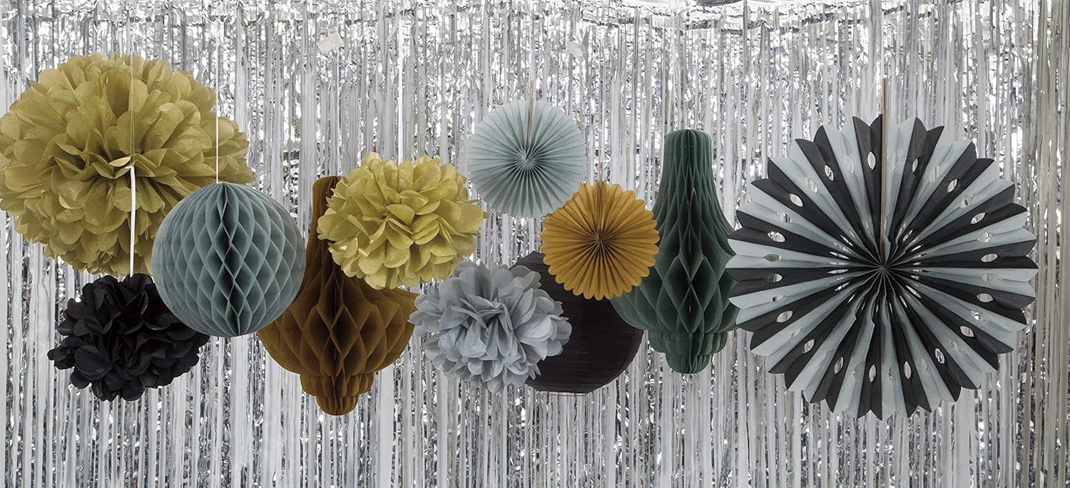 Unique Industries, Mini Tissue Paper Fan Decorations, 6 Inches, Party Supplies - Mint, Pack of 3: Home & Kitchen