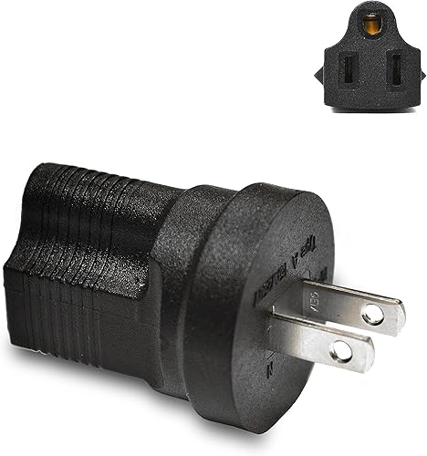 Ceptics Japón, Filipinas NEMA 1-15 Adaptador de enchufe de alimentación de viaje acepta NEMA 5-15R - Certificado ETL, grado industrial (IG-6)