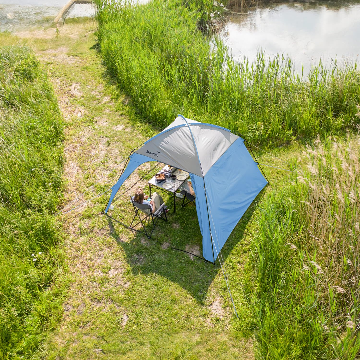 Skandika Pavellón Inari 300 Carpa jardín/Camping/Outdoor con Paredes Laterales integradas - 300 x 300 cm - Altura 210 cm