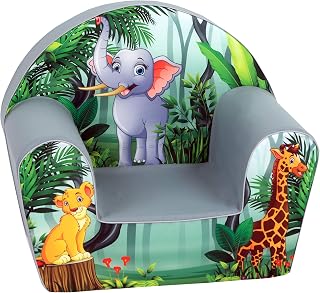 Delsit Toddler Chair & Kids Armchair - European Made Premium Quality - Perfect Reading Chairs for Toddlers - Lightweight Playroom Decor (Adorable Elephant)