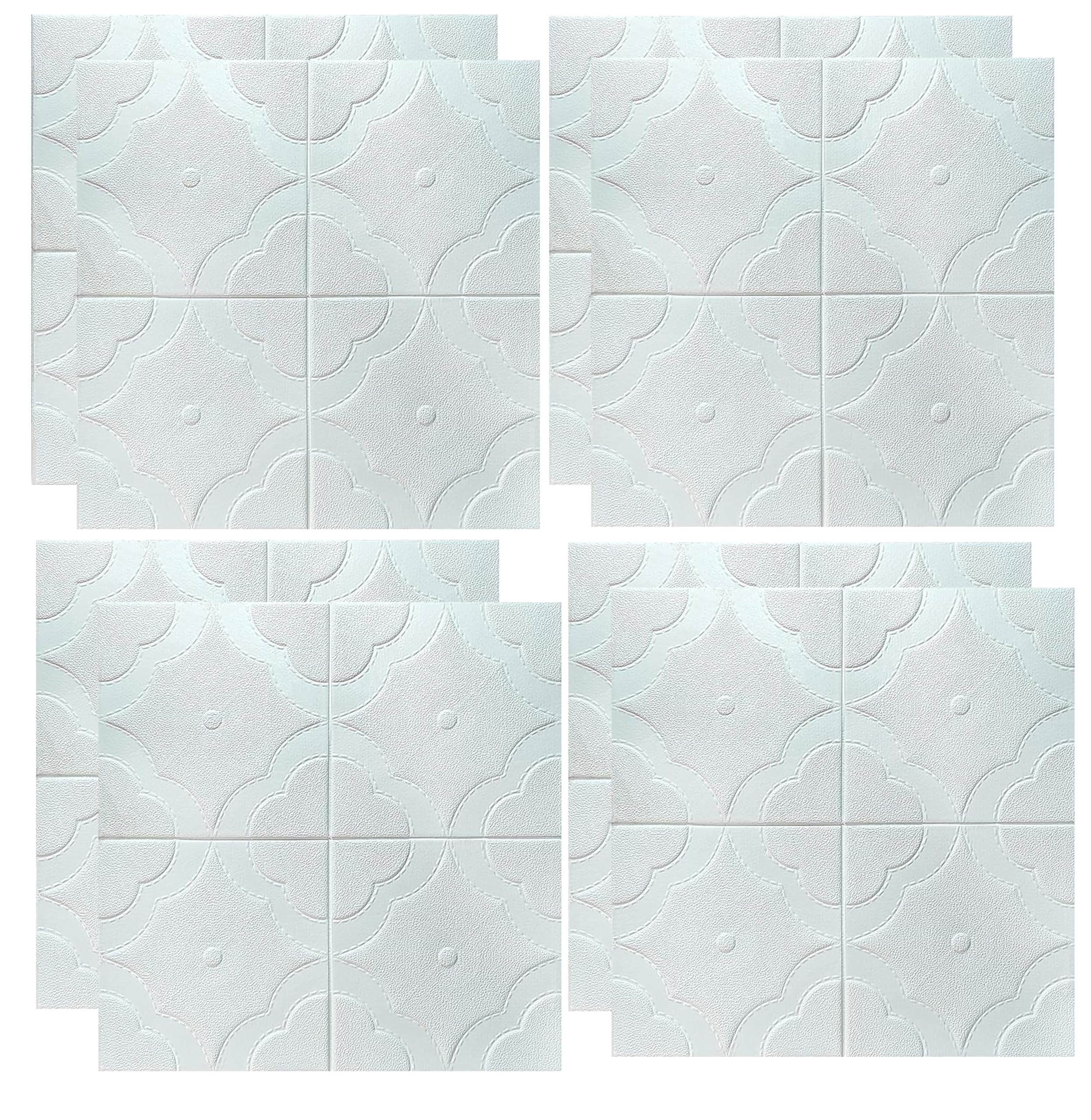 Lukzer 8PC 3D Brick Wallpaper PE Foam Tiles Self Adhesive Waterproof Wall Panels for Home Hotel Bathroom Living Room Café Decoration Ceiling Sticker (70 x 70 cm/Flower Design)