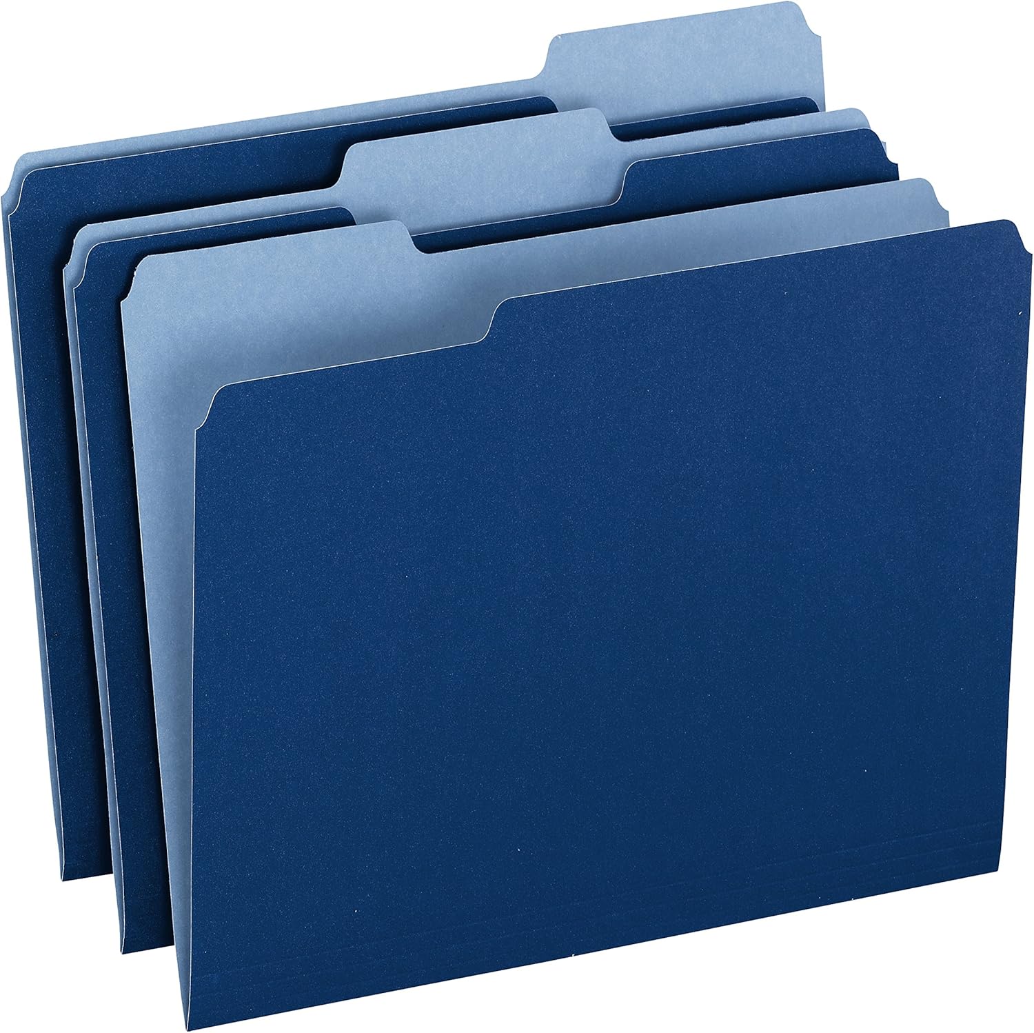 Pendaflex TwoTone Color File Folders, Letter Size, 1/3 Cut, Navy, 100