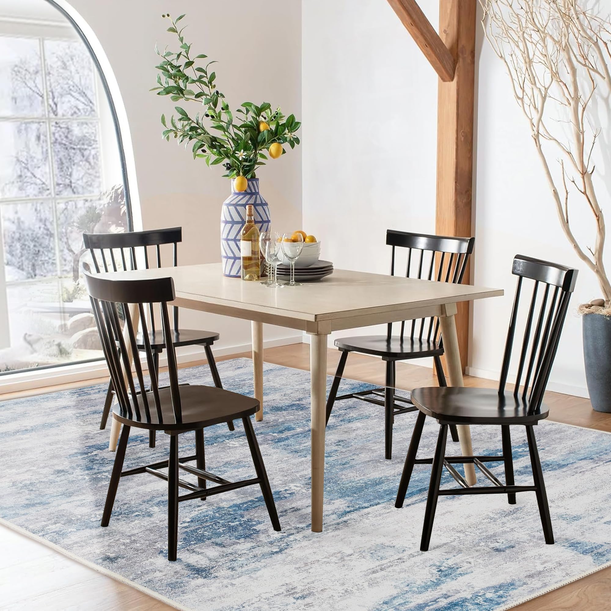Tappeto di area del soggiorno, tappeto moderno del soggiorno, tappeto lavabile dell'interno morbido per la camera da letto la cucina il tavolo della sala da pranzo l'ufficio domestico 80cm x 160cm blu