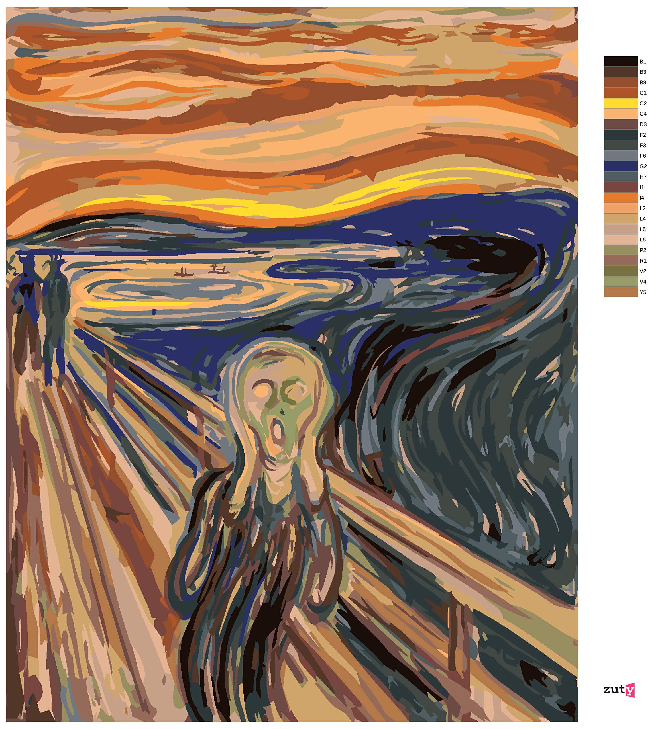 Malowanie według numerów - Rzecz (E. Munch) 40 x 50 cm z blejtramem (już napięty)