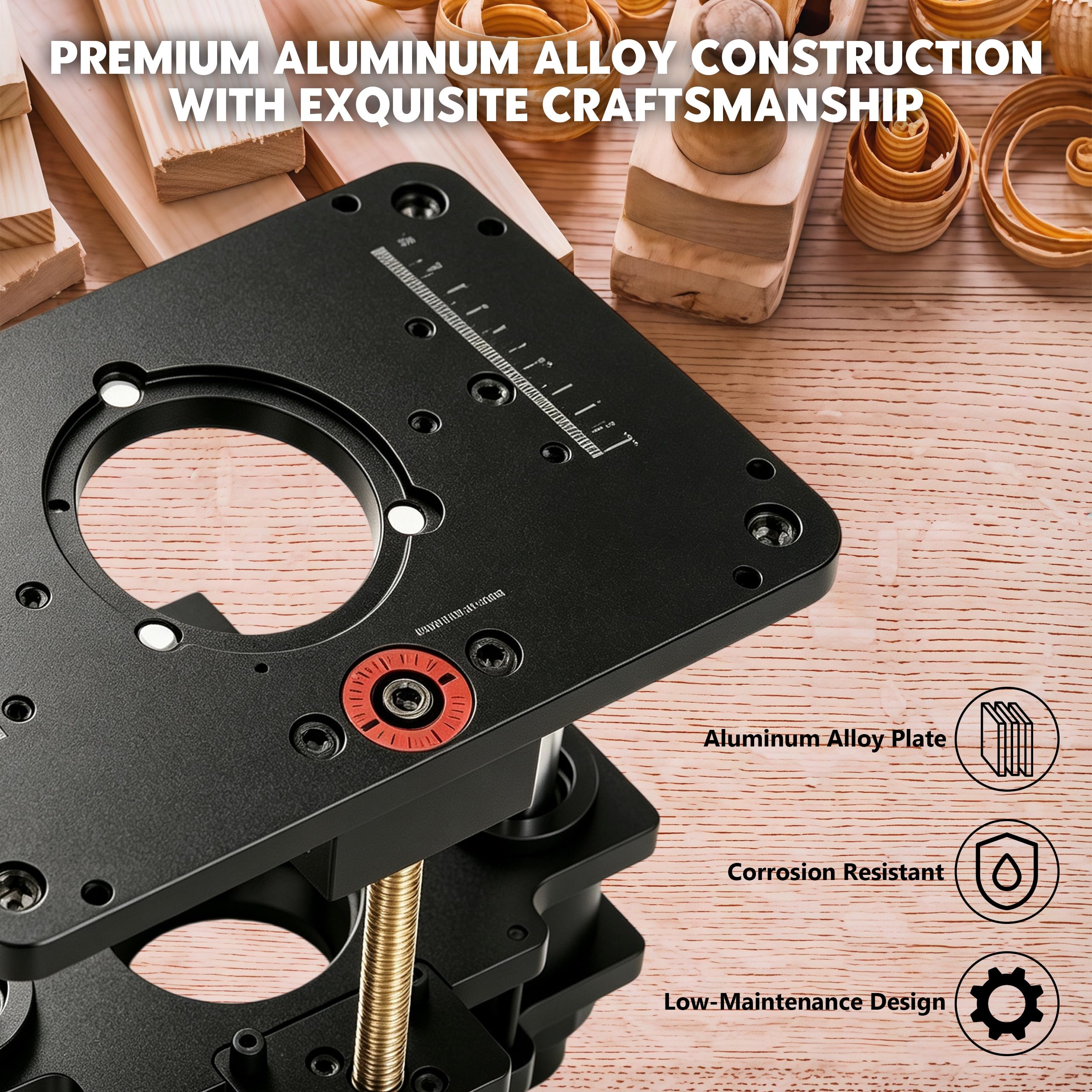 Mesa de fresado para fresadora de aleación de aluminio para motores de 65mm | router, recorte, máquina de recorte invertida, mesa elevadora, kit para trabajar la madera