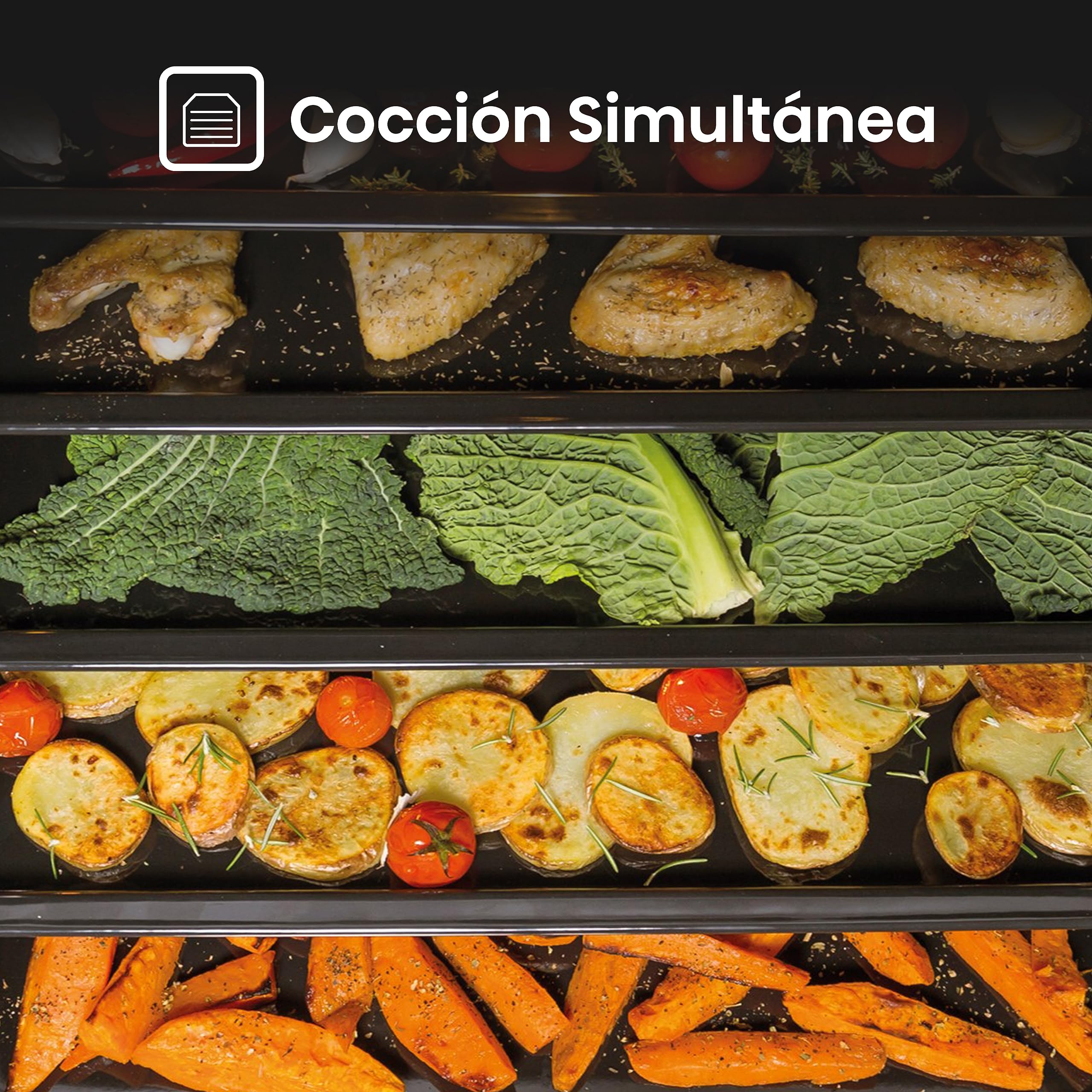 Hisense BSA66346ADBGWIFI- Horno, Even Bake 77L, Cocción Vapor, Limpieza a Vapor, Cocción Simultánea x5, Modo Air Fry, Esmalte Fácil Limpieza, Modo Grill, Eficiencia Energética A+