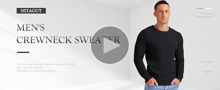 NITAGUT Men's Crewneck Sweater Soft Casual Classic Pullover