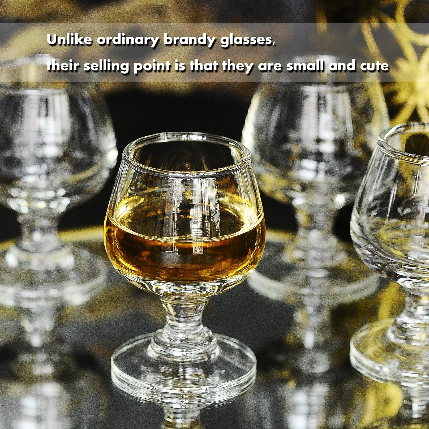 1.75oz Mini Shot Glass Set of 6 - Clear, Super Cute, Perfect for Tasting Brandy - Glass Snifters - Image 5