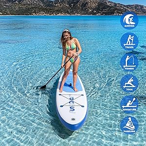 FunWater Inflatable Ultra-Light Stand Up Paddle Board for All Skill Levels with Premium SUP Paddleboard Accessories,Non-Slip Comfort Deck for Youth & Adults