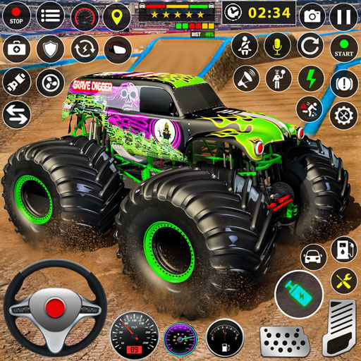 Monster Truck Big Foot Racer Car GameStunts Racing Game Monster