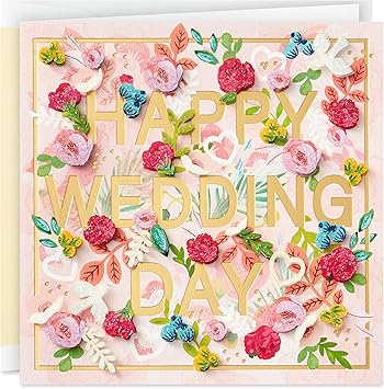 Amazon Com Hallmark Signature Wedding Card Happy Wedding Day Everything Else