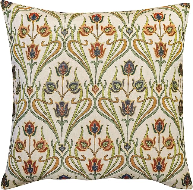Linen Loft Traditional Woven Art Deco Extra-Large Cushion Cover. Classic Mackintosh Style Design. Heavyweight Tapestry Upholstery Fabric. 23x23 XL Square Cushion Cover