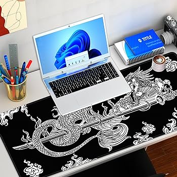 Amazon.com: Japanese Dragon Large Gaming Mouse Pad for Desk, Black