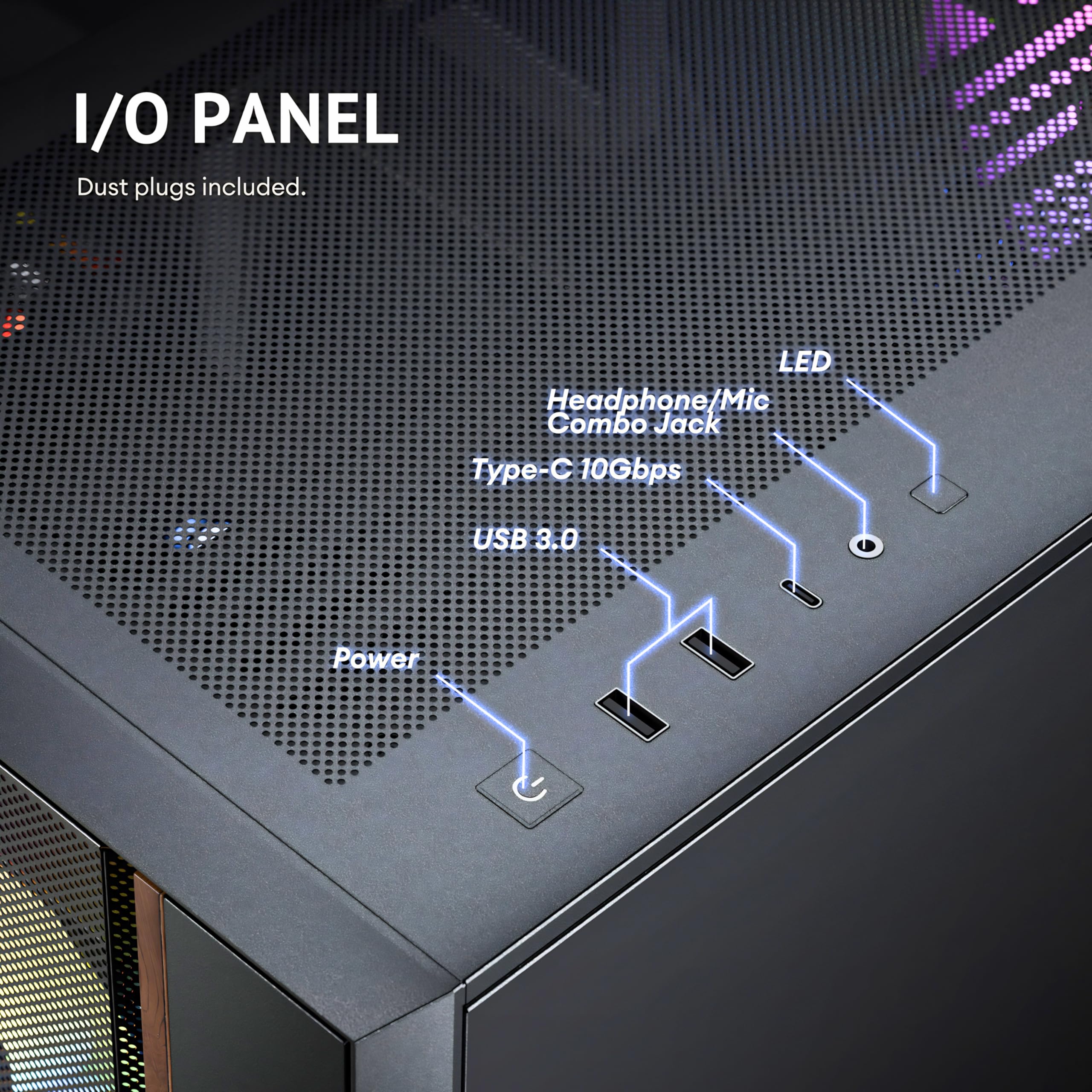 ANTEC Flux Rear ATX/Micro-ATX/ITX Boîtier Midi Tower PC, Noir