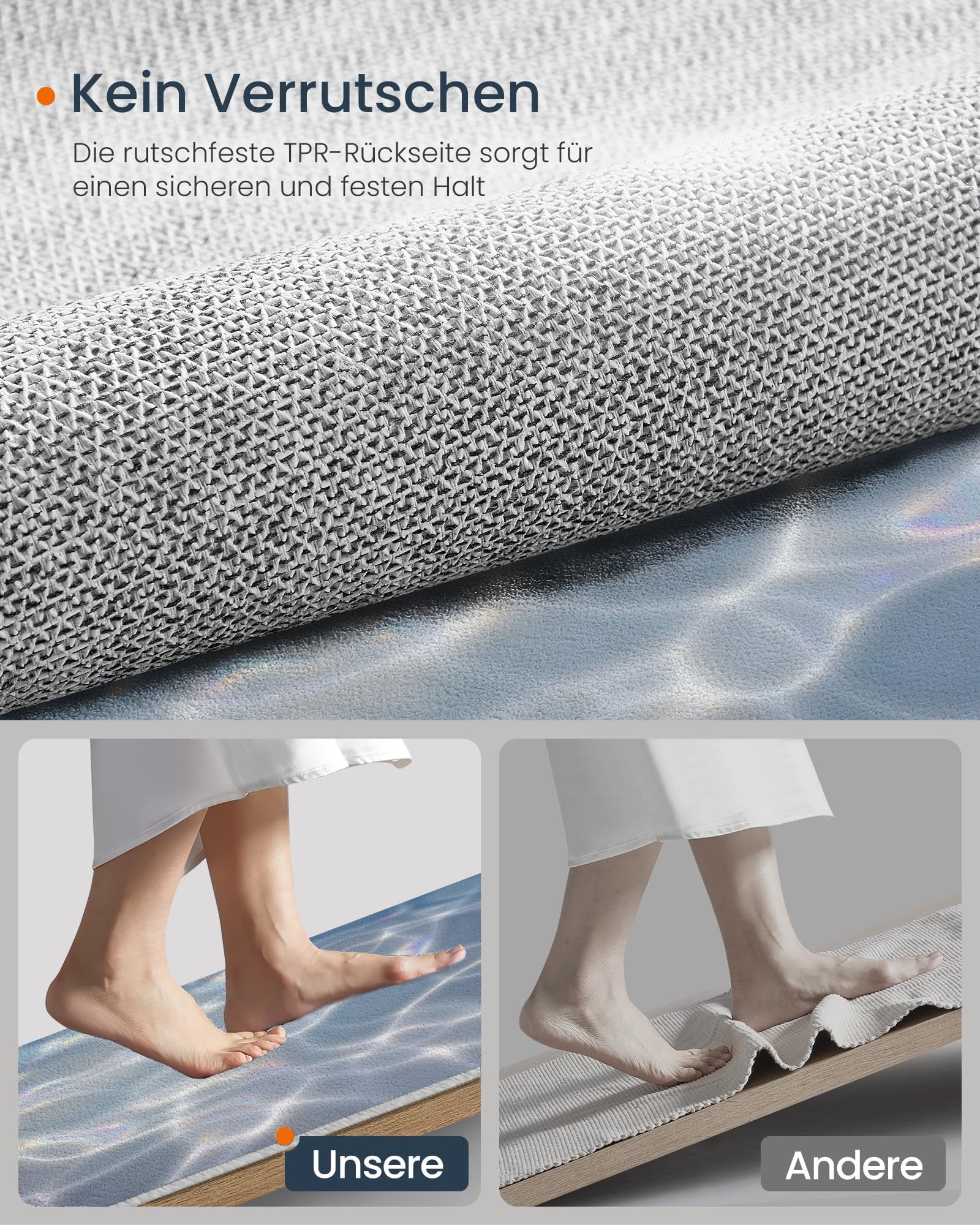 Alfombra Pequeña Entrada Casa Gris Azulado Antideslizante Lavables En Lavadora Tapetes 40X60 Cm Habitacion Baño Cocina Exterior Tapete Ondulaciones Sombras Luz De La Superficie Agua Pelo Corto Carpete