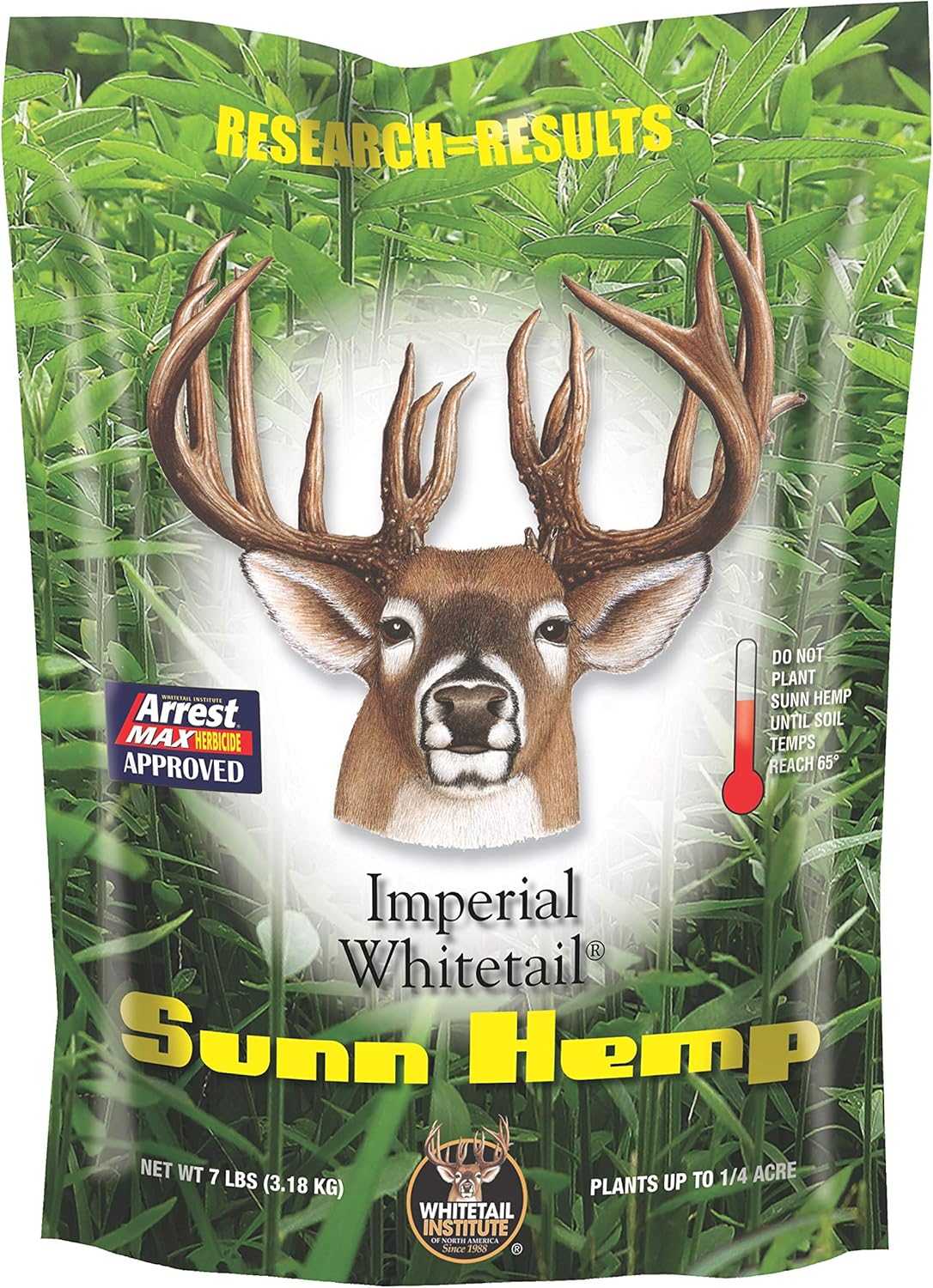 Whitetail Institute Sunn Hemp Deer Food Plot Seed, Fast-Growing and Establishes Rapidly, Great for Erosion Control, Soil Improvement and as a Cover Crop, 7 lbs (.25 Acre)