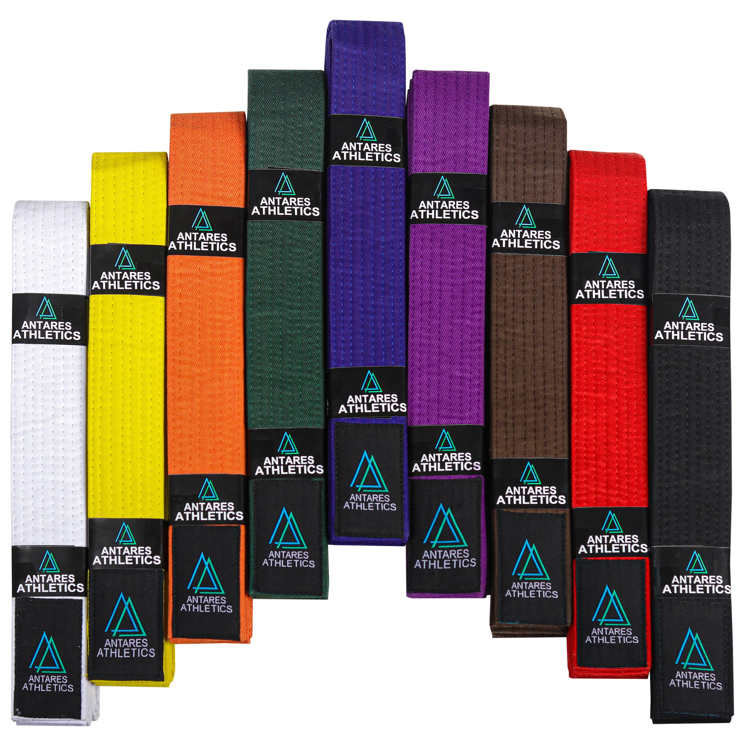 Rank Belts for Martial Arts, Karate, Aikido, Taekwondo, Judo | Premium Cotton | Strong & Vibrant Colors